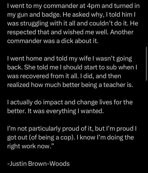 As Always: The Only Good Cop Is The One Who Quits