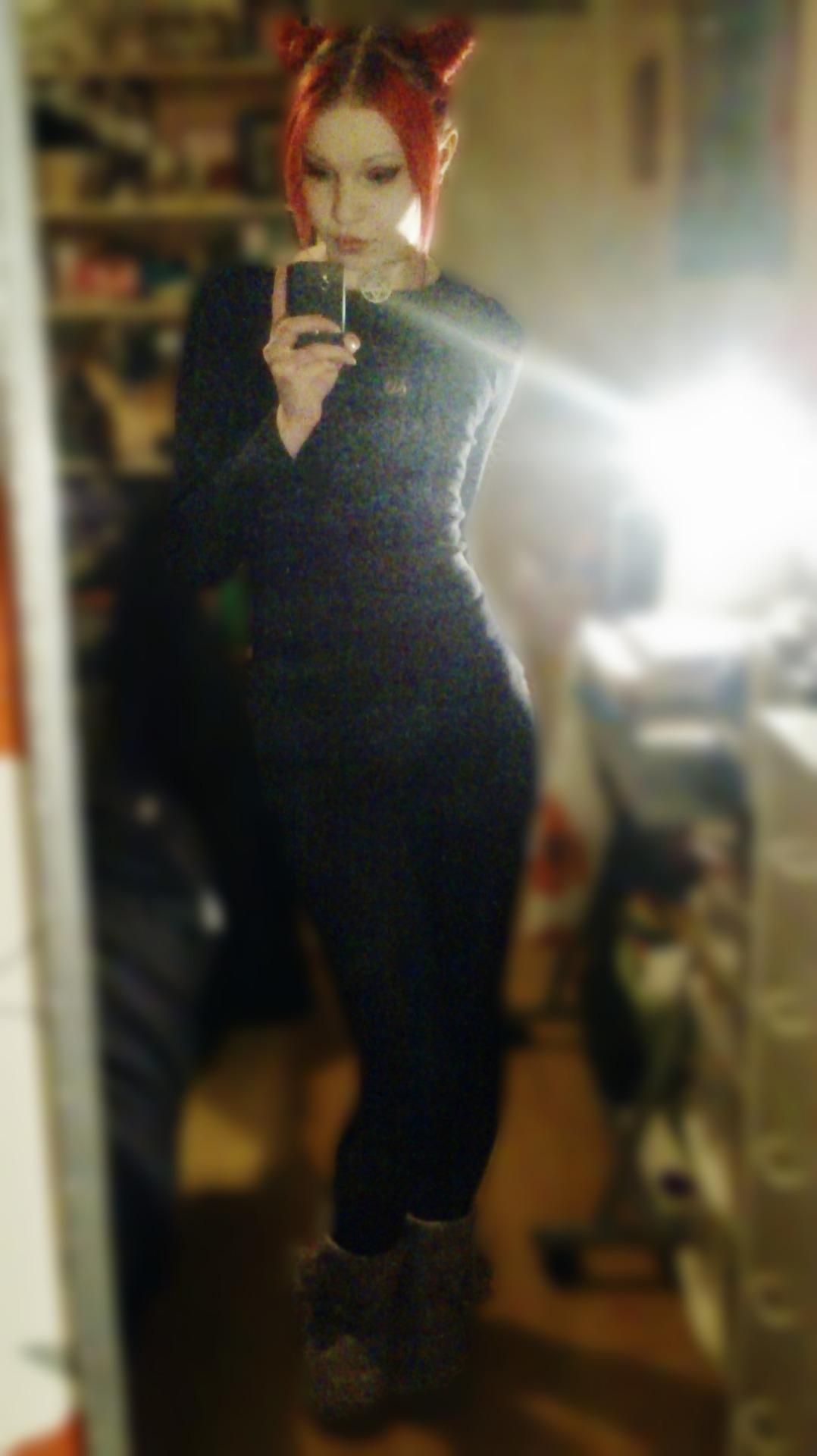 electrikkdoll:  Did some “cat ear” buns in my hair the other day…