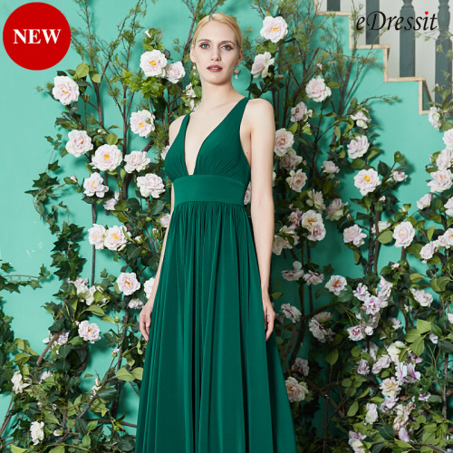  eDressit 2020 New Green V-Cut Bridesmaid Dress Evening Gown