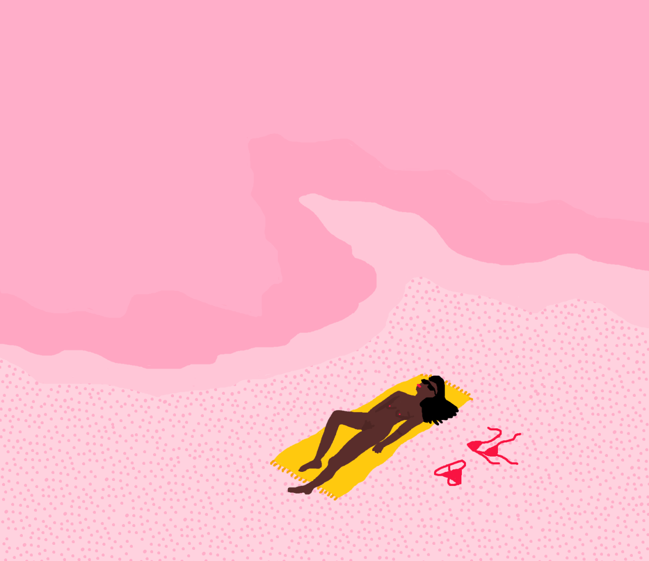 lazybonesillustrations:  Tanning//36°C Drawn on MS Paint// lazybonesillustrations