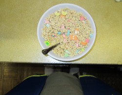 Ash says: &ldquo;Lucky Charms, a nutritious part of this complete breakfast&rdquo;