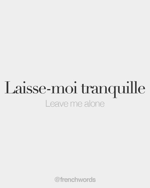 bonjourfrenchwords - Laisse-moi tranquille • Leave me alone •...