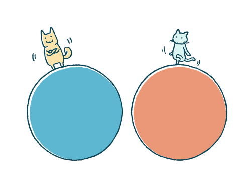 バランスの取り方はそれぞれ違う ゆるい犬猫のイラスト イラストエッセイのaieku