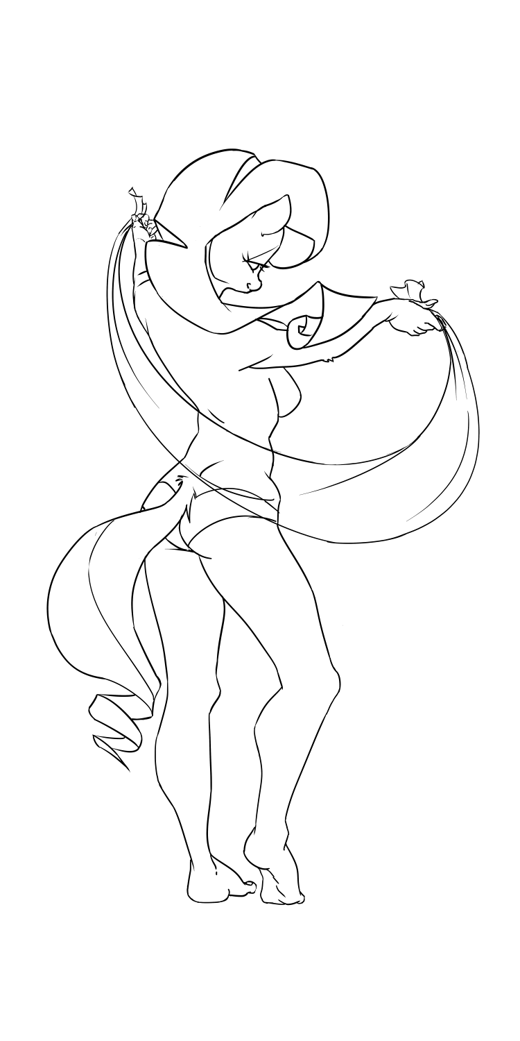 Trying to make a dancing Rarity. Or just posing.Will tweak the linework later this
