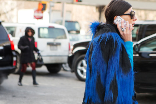 Giovanna Battaglia during NYFW. For Refinery 29.