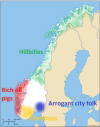 Regional stereotypes of Norway
More stereotype maps >>