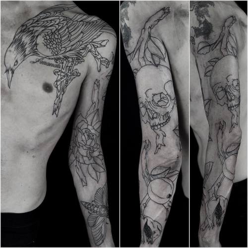 mxmttt:  Fun lining this sleeve for Patrick today. #tttism  (at Sang Bleu London) 