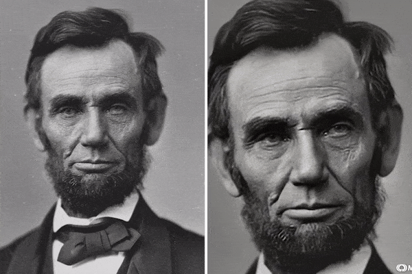 blondebrainpower:US president Abraham Lincoln taken in 1863Animated and cleaned up with My Heritage software