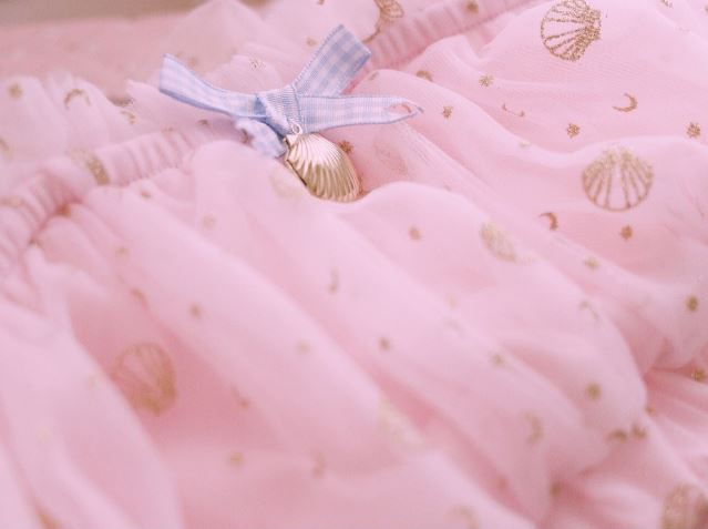 coquettefashion:    Blue Sheer Gold Glitter Seashell Print Mermaid Top &amp;