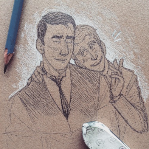 I keep trying to draw Raffles and Bunny and somehow end up drawing Jeeves and Wooster instead. :(