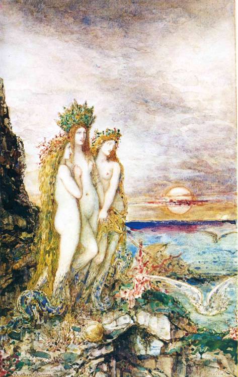 the-paintrist: tinker-tailor-gypsy-sailor: &ldquo;The Sirens&rdquo; by Gustave Moreau Gustav