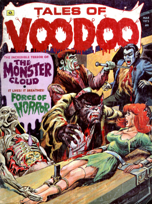 twentiethcenturykid:  BOTTOM OF THE SCARY BARREL! Spotlight on Eerie Publications Campy Pulpy Scary Horror Magazines Tales Of Voodoo #602 Circa 1973 