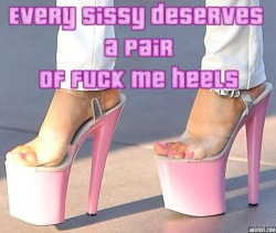 sissy-stable:  Do you have a pair of “Fuck Me” heels ?  Lol, they deserve more than one pair *giggle* I’d have to go count but I’m guessing I have at least two dozen