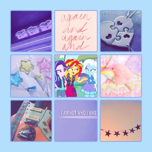 softyshy:starlight / sunset / trixie moodboard for anon ♡