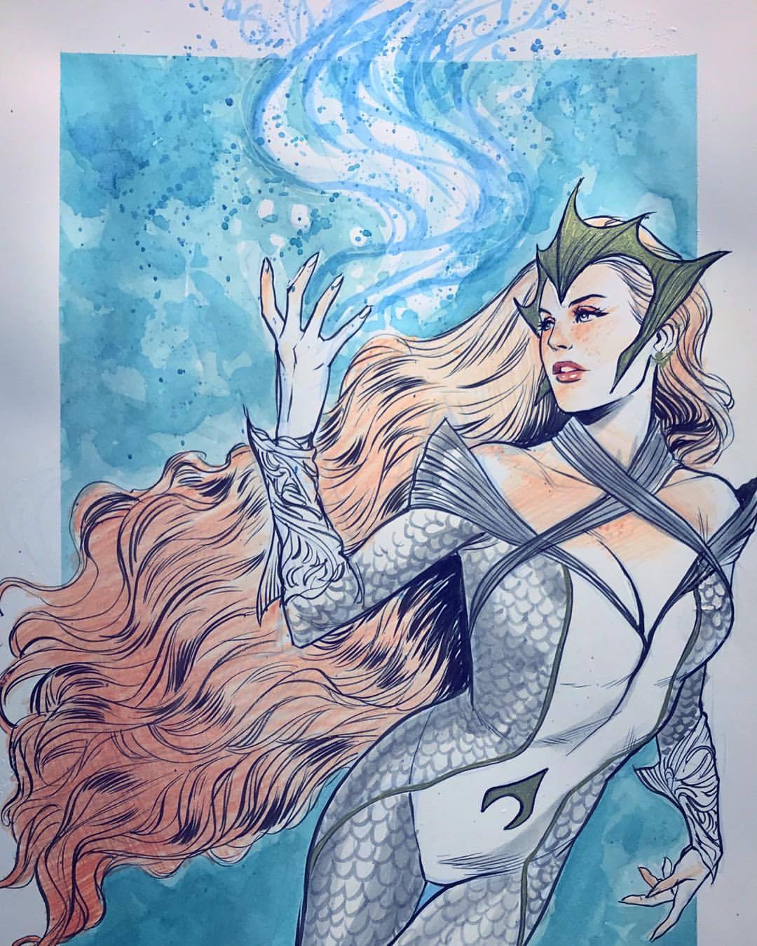 lukaswerneck:Mera #inktober #inktober2017 #Mera #sketchbook #sketch #Queen #Atlantis