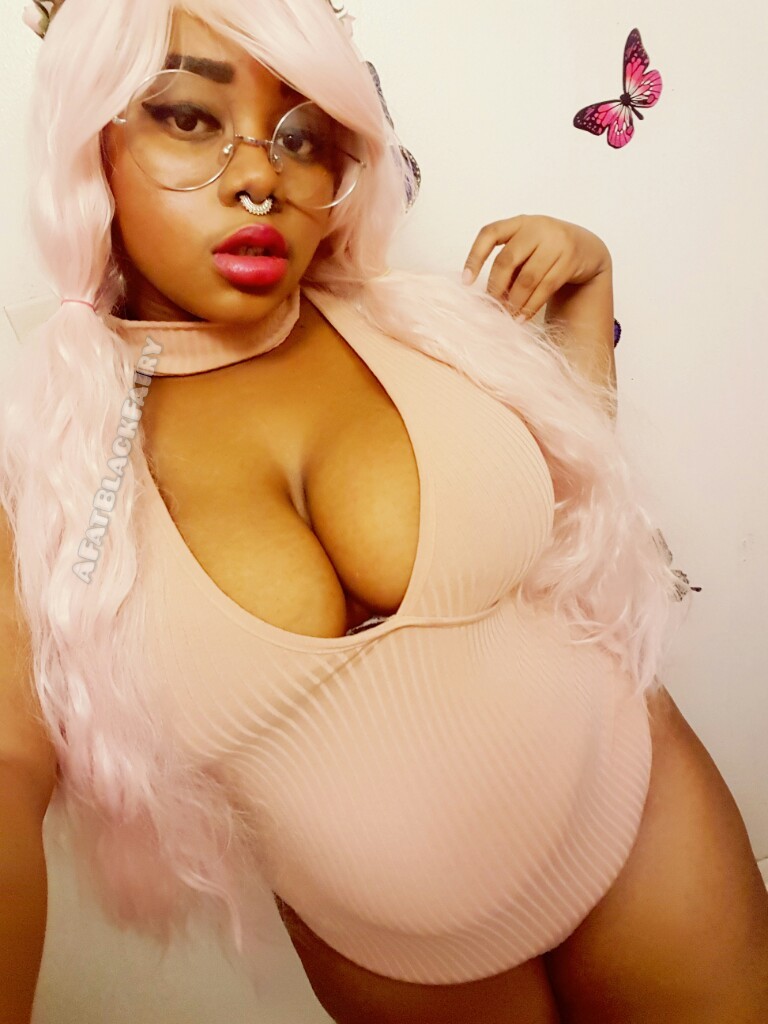 afatblackfairy:  Angelic~ ☄💖😇   Bodysuit: Boohoo (size 18, but it’s super