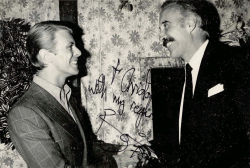 christopherleefan:  Christopher Lee and David Bowie“For Christopher, with my regards Bowie ‘78’“