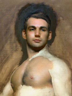 gaybreal56:  mea-gloria-fides: Painting by Patrick Byrnes  www.patrickbyrnespaintings.com    Beautiful   Male   Nude   Artwork  !