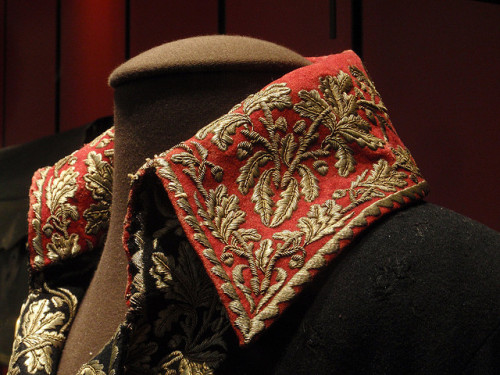 fapoleon-bonerparte: Detail of the gold embroidery on one of Napoleon’s uniforms.