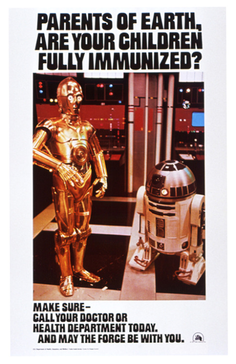 Star Wars testimonials for a Health campaign, 1977. US Department of Health &amp; Human Services. So