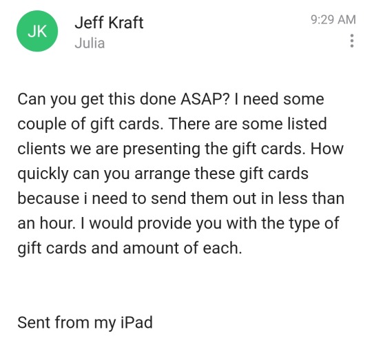 cincosechzehn: hatingongodot:  gokuma:   hatingongodot:  neilnevins:   hatingongodot:   hatingongodot:  Someone’s impersonating the CEO and trying to get me to send him a thousand dollars’ worth of gift cards and I gotta say this is the most exciting