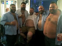 chubbyaddiction:  truckerbearjackie:  *kneeling  Nice bear gang, lol…