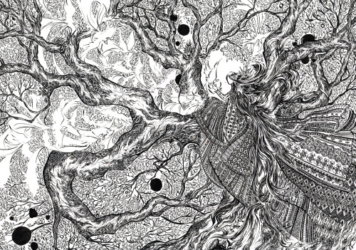 likhain:Aswang, 2014, ink.In my motherland, in inangbayan, the supernatural lived as close to me as 