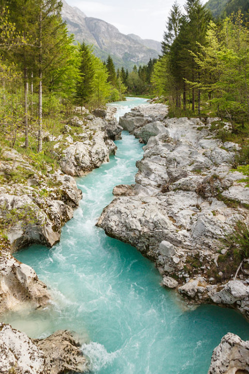 Soča River in the spring / Slovenia (by Konrad Sarnowski).