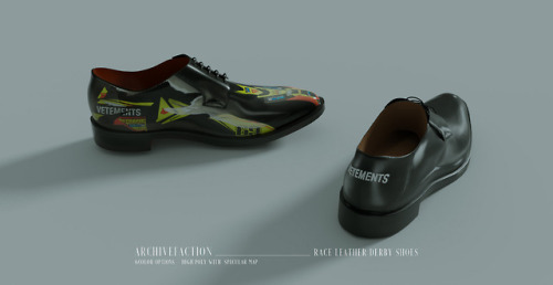 bignaicc: hitohari-sims: archivefaction: Archivefaction Race leather derby shoes   6 color options