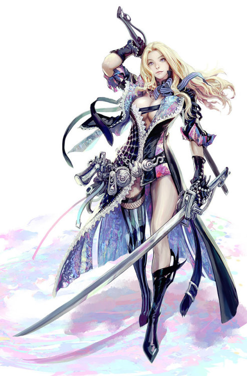 two swords, a pistol  seunghee lee www.artstation.com/artwork/Lybl
