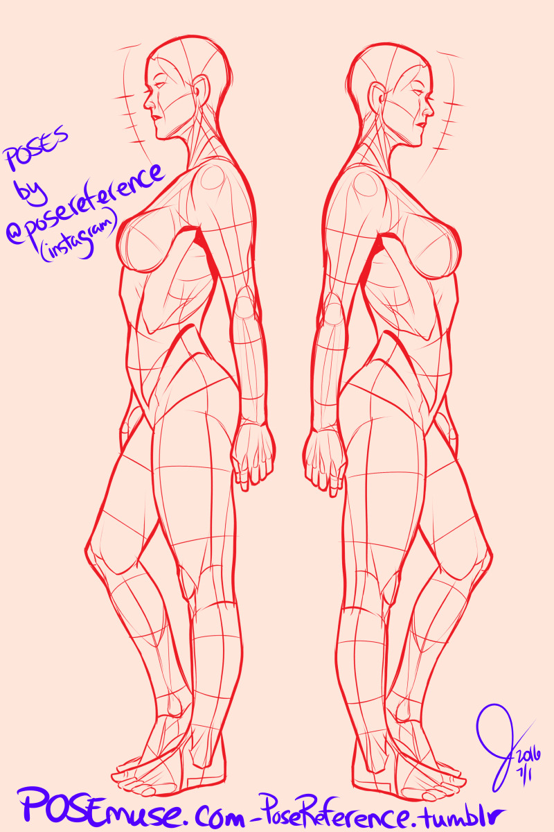 Pose Reference for Artists  Female  Standing Artists Feel free to use  our poses to create your own art without worry Our poses are free to  use if you are making