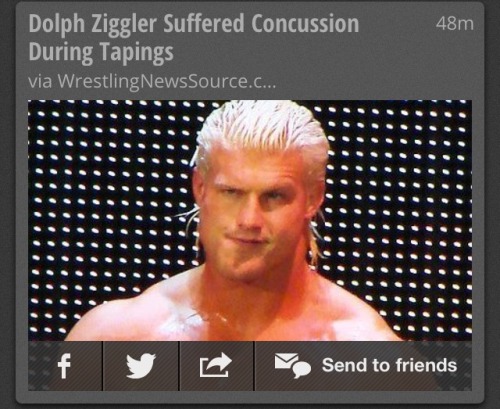put0nyourwarpaint:  Shit.  Poor Ziggler my guess would be from the kick from Alberto on Raw plus that ladder shot from swagger didn’t look to good! Get well soon Dolph!