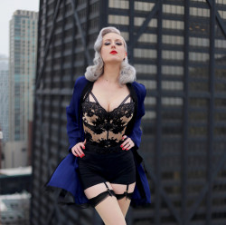 womanpinupmodelsi:Robe :: Angela FriedmanStockings :: Agent ProvocateurGarter Belt {and set} :: Agent Provocateur  