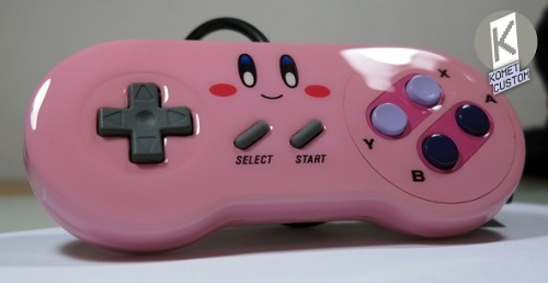 geekthegeek: KIRBY Super Nintendo Controller Custom. Made by Komet Custom - 2016