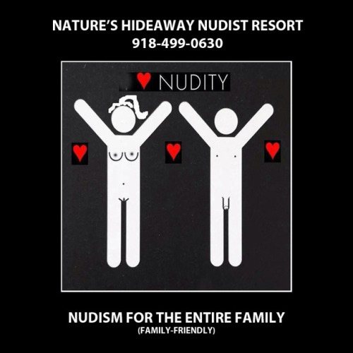 Nature’s Hideaway Nudist Resort believes that nudism is for the entire family. Couples and families are welcome at Nature’s Hideaway.www.natures-hideaway.com