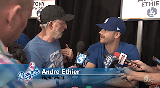gfbaseball:  Jimmy Kimmel’s Dad at World Series Media Day