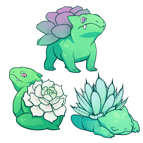 hauvatiaene: Succulent Ivysaurs! do I draw succulents too often? maybe do I draw pokemon often enou