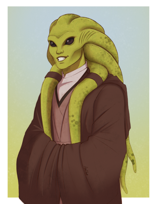 amikoroyaiart: Hot space fish man Kit Fisto for @spacerocksarethebestrocks &lt;3