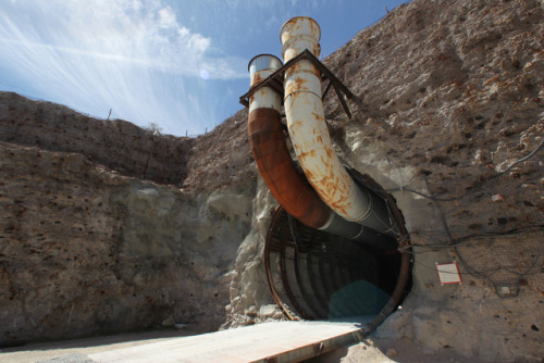 Tunnel at the proposed Yucca Mountain nuclear waste repository, Nevada