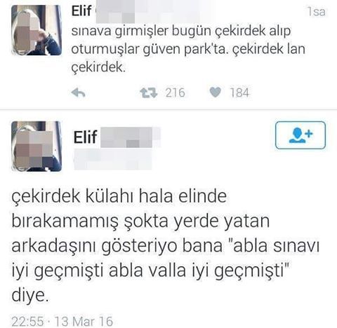 Sınava girmişler bugün...