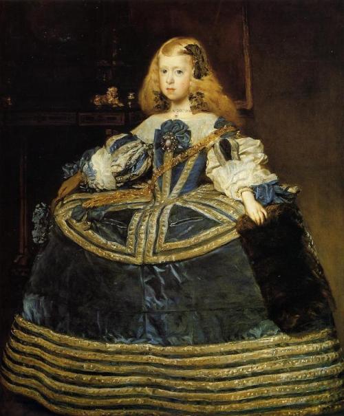 Infanta Margarita of Spain by Diego Velázquez, 1659 and two versions of the portrait by Juan Bautist