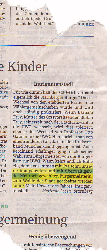 Es Ist Immer Wieder Uberraschend Zu Lesen Mit Aus Der Starnberger Politik Von Dr Thosch