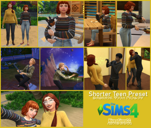 niveasimscc: Shorter Teen Preset Welcome to my first mod I have released for the sims. I have always