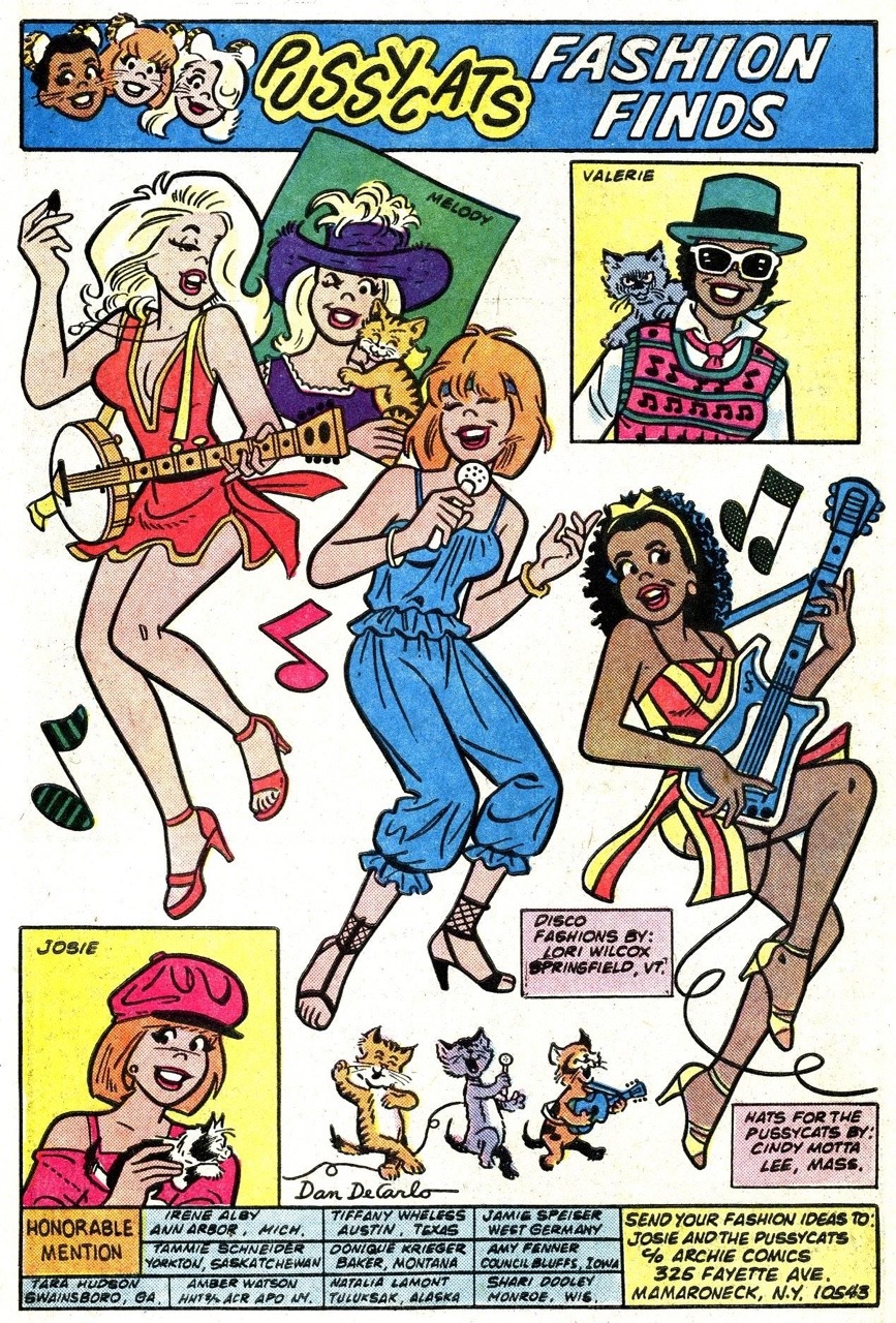 weirdlandtv:  MELODY’S FASHIONS. Occasionally featured in the comic, these pages showed off Dan DeCarlo’s pretty drawing style and sense of fashion drawing (readers often suggested the designs).Dan DeCarlo’s wife Josie had been a model, and I think