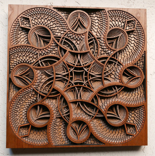 thedesigndome:Highly Detailed Laser Cut Wood Sculptures With Ornate Patterns and MotifsOakland-based