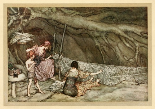 Illustrations by Arthur Rackham for J.M. Barrie’s Peter Pan in Kensington Gardens.