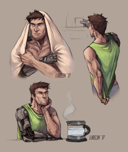 lurelin:Morning-sketches with my sleepy sweet guys: Archibald Verneski and Tren.Full size you can fi