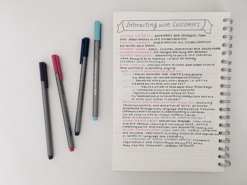 caffeinefilledambition: Little bit of hospitality revision before school goes back on the 31st. Is i