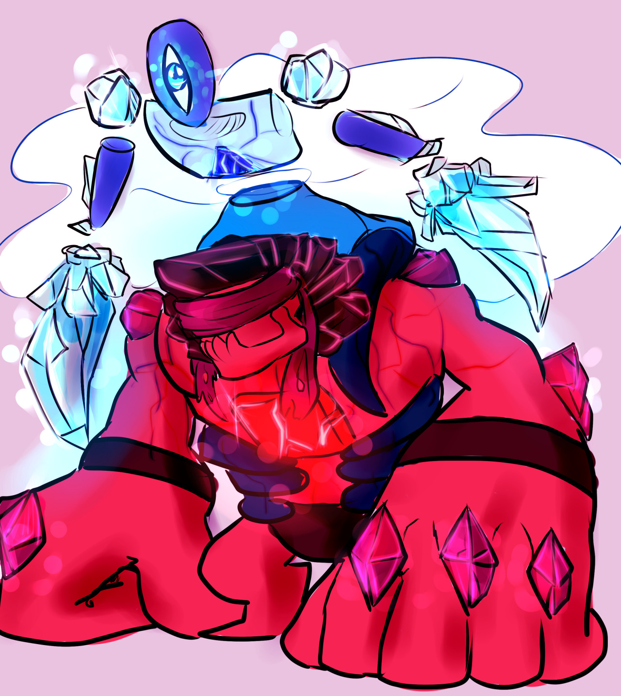 Gem corrupted Ruby and Sapphire?? Garnet??I wanted to convey that even while they’re