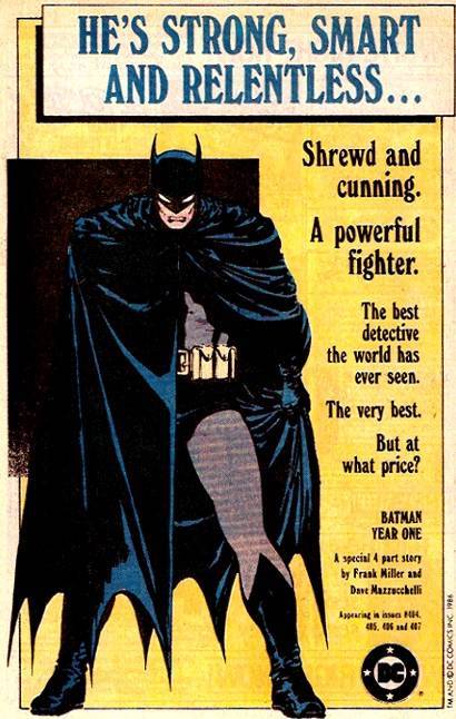 Batman: Year One house ad by David Mazzuchelli (1986)Read about why Batman: Year One is the definiti